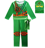 Дитячий карнавальний Лего Ніндзяго ніндзя р. 100-140 для хлопчика зелений