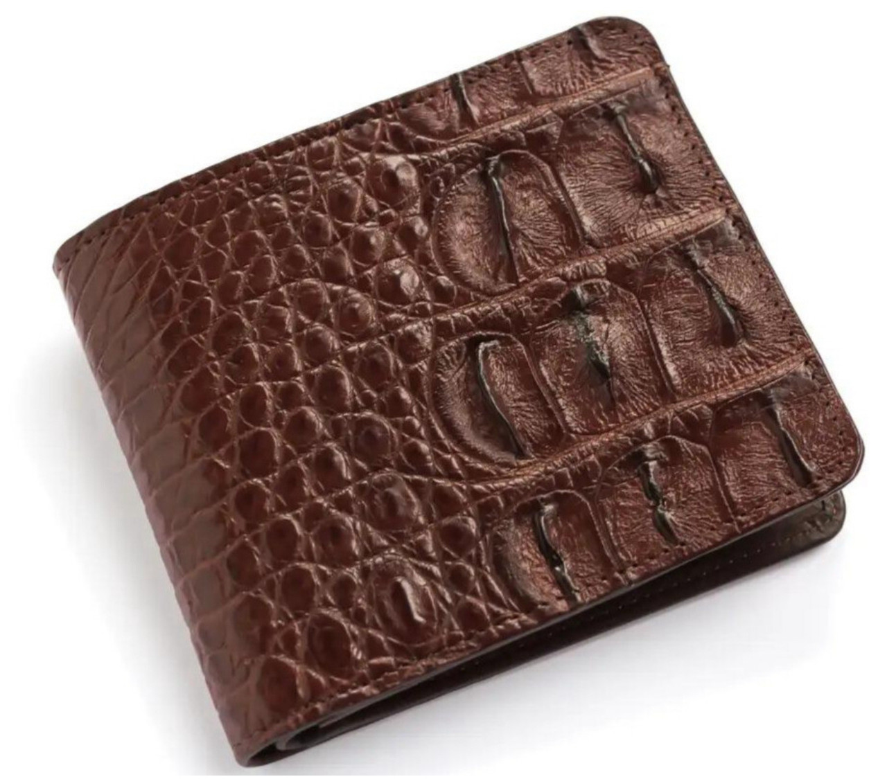 Гаманець портмоне чоловічий зі шкіри крокодила коричневий Ekzotic leather (cw34_9)