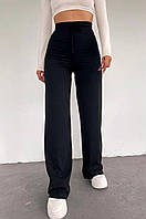Женские модные штаны палаццо в рубчик высокая посадка базовые повседневные широкие брюки VV