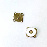 Магнітна кнопка золота пришивна 18 мм (65-305/з), магнітна застібка для сумки макраме, фурнітура для сумки
