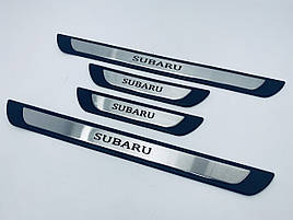 Накладки на пороги Subaru XV (Y-1 хром-пласт) TAN24