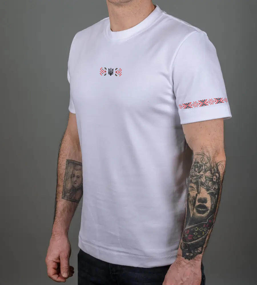 Футболка вільний крій Орнамент 6415м (Уп.4шт M-XXL), Білий