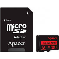 Карта памяти Apacer 64GB microSDXC class 10 UHS-I (AP64GMCSX10U5-RA) ТЦ Арена ТЦ Арена