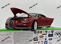 Model from Welly Bugatti Chiron, 1:24 scale, бордовий, вік 14+