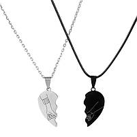 Парні кулони для закоханих долонь у долоню. Подарунок коханій дівчині. Підвіска кулон пара для двох, фото 2