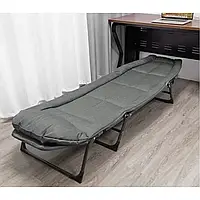 Шезлонг лежак Bonro B-006 темно-сірий + кишеня розкладний до 120 кг міцний якісний ліжко для ЗСУ