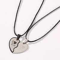 Парні підвіски для закоханої пари I Love You з нержавіючої сталі ланцюжок 50 см 28051, фото 5