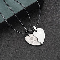 Парні кулони для закоханої пари I Love You. Підвіски для закоханих із нержавіючої сталі. Подвійні подарунки, фото 6