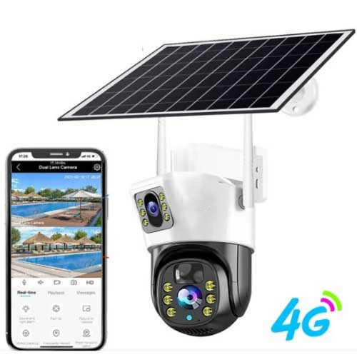 IP камера V30 4G 8.0 МП з віддаленим доступом вулична із сонячною панеллю (v380Pro), фото 1