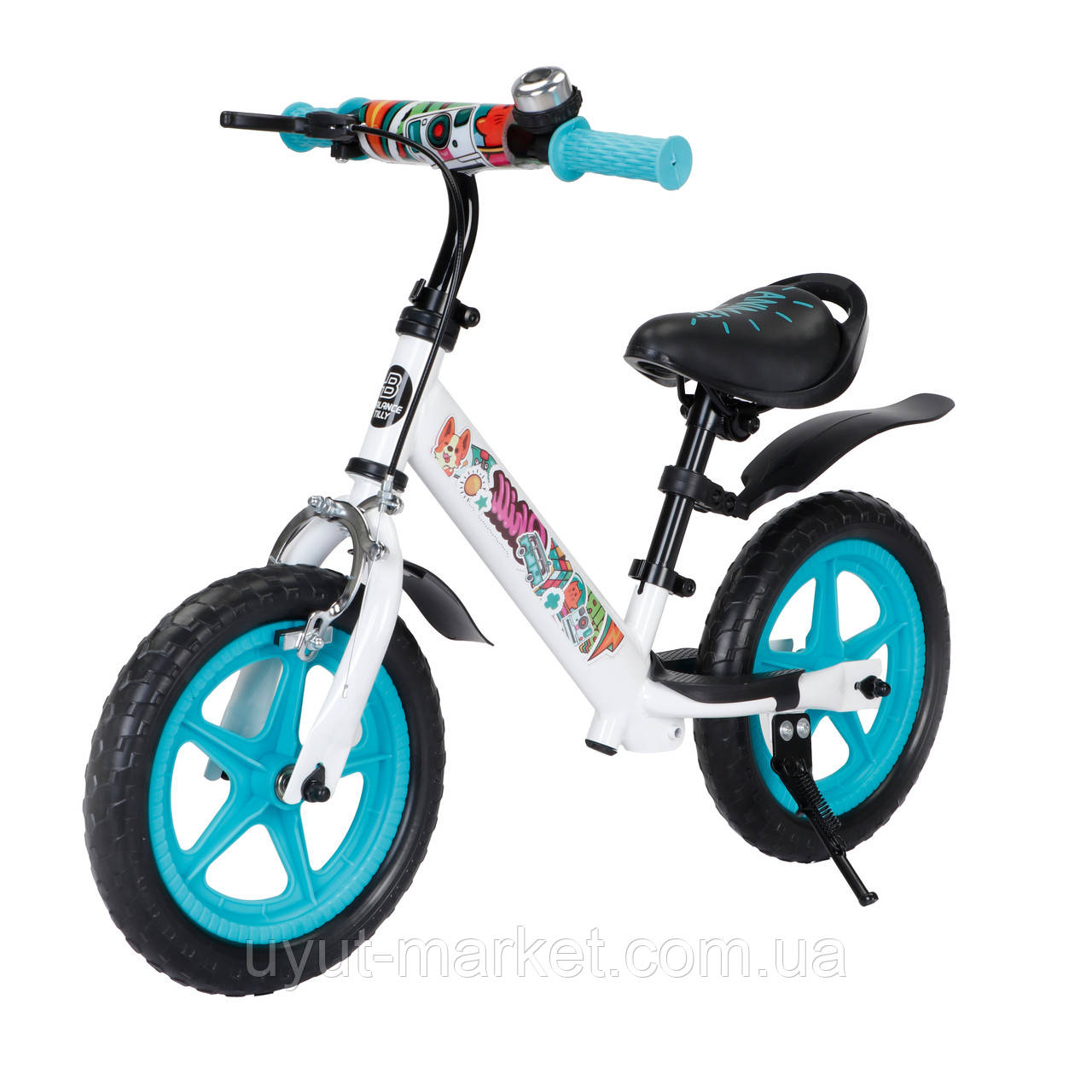 Біговел, велокат 12" від 2-5 років, надувні колеса, ручне гальмо, дзвінок BALANCE TILLY Animate T-212526
