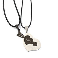 Парні кулони пазли серце I Love You я люблю тебе. Подвійні подарунки для закоханих. Кулони парні серце пазл, фото 4