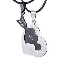 Парні кулони пазли серце I Love You я люблю тебе. Подвійні подарунки для закоханих. Кулони парні серце пазл, фото 5