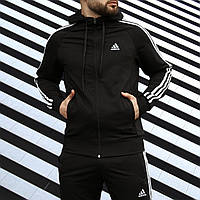 Спортивный костюм адидас черный Adidas классический весенний стильный модный демисезонный весна осень S