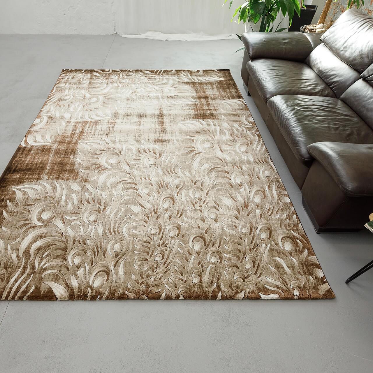 Килимок TANGO ASMIN AI68A 1,5Х2,3 Коричневий з бежевим прямокутником, фото 1