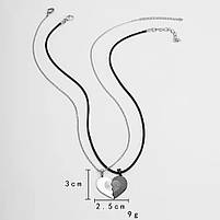 Оригінальні кулони парні серця відбиток пальця. Подарунки для двох. Підвіски парні для закоханих, фото 4