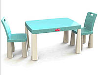Набір дитячий Doloni стіл та два стільці Бірюзовий (04680/7)