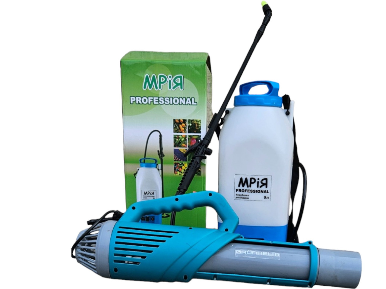 Комплект акумуляторний обприскувач, електрообприскувач Мрія 9л та турбо насадка Ignis