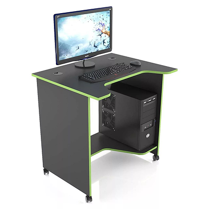 Геймерський стіл СЕРІЯ Стіл XGamer MINI XG10 - із місткою полицею під системний блок Чорний, фото 1