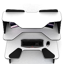 Геймерський стіл З НАДСТАВКОЮ ХGamer BIG RAPTOR SOFT 14 і SOFT 12 Білий та Чорний, фото 6