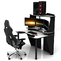 Геймерський стіл ХGamer BIG PRO SOFT Білий та Чорний, фото 4
