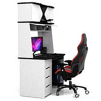 Геймерський комп'ютерний стіл XGamer OLYMPUS DIO PURE Білий та чорний, фото 3