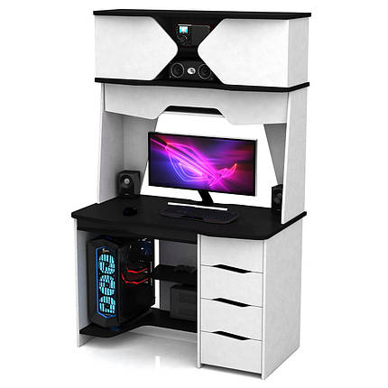 Геймерський комп'ютерний стіл XGamer OLYMPUS DIO PURE Білий та чорний, фото 1