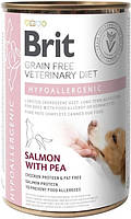 Влажный корм для собак с пищевой аллергией Brit VetDiets Dog Hypoallergenic с лососем 400 гр