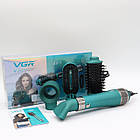 Фен-щітка для волосся 4в1, 1000Вт, VGR V-493 / Стайлер для волосся / Мультистайлер фен-браш з насадками, фото 10