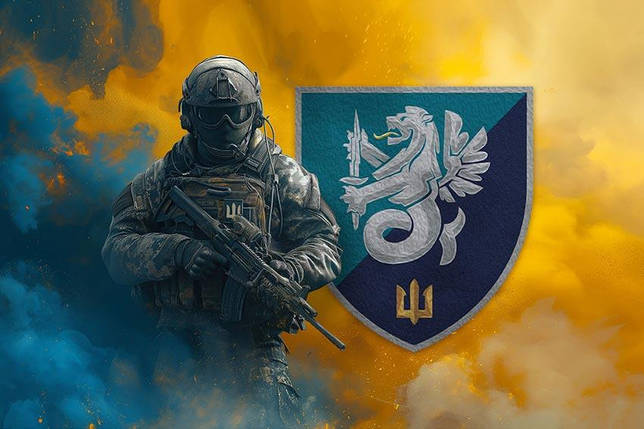 Прапор 37 ОБрМП ВМС України (лого 2) Воїн з гербом підрозділу, фото 1
