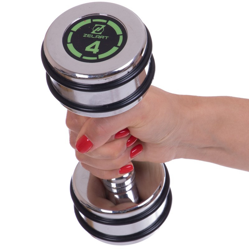 Гантель 4 кг хромована Zelart-2622-4