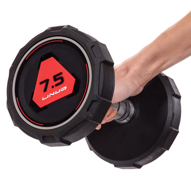 Гантель 7.5 кг цільна професійна LI NUO-3618-7_5