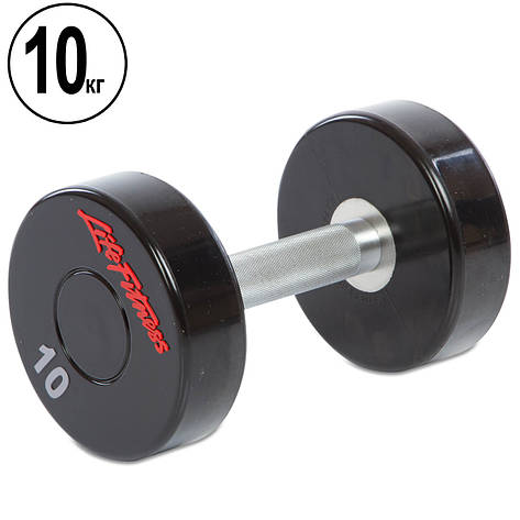 Гантель 10 кг цільна професійна LIFE FITNESS-80081-10, фото 1