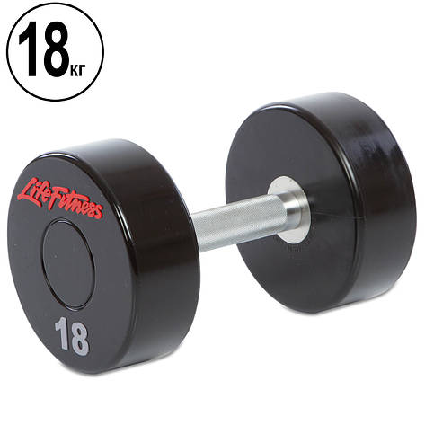 Гантель 18 кг цільна професійна LIFE FITNESS-80081-18, фото 1