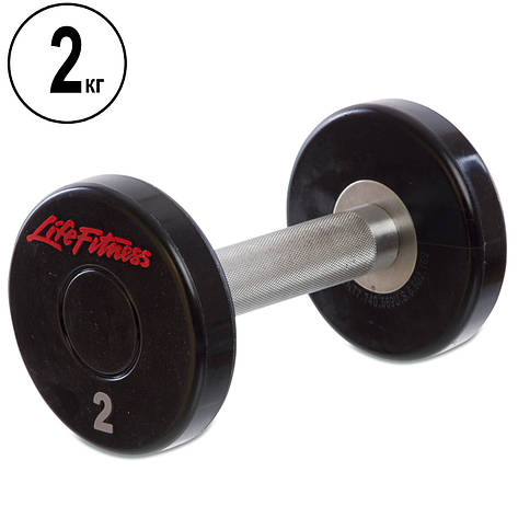 Гантель 2 кг цільна професійна LIFE FITNESS-80081-2, фото 1