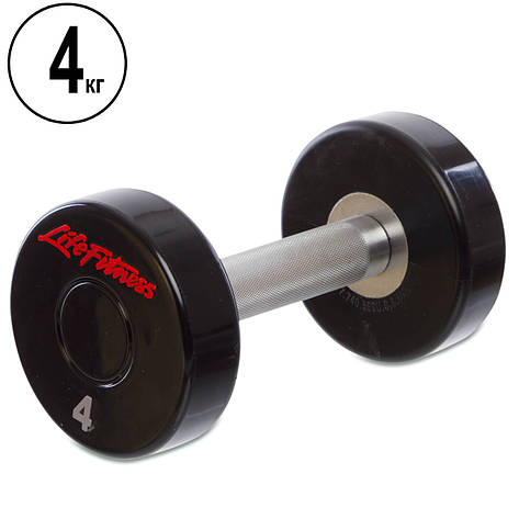 Гантель 4 кг цільна професійна LIFE FITNESS-80081-4, фото 1