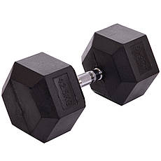 Гантель 42.5 кг суцільна шестигранна Zelart-2679-42_5, фото 3