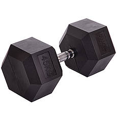Гантель 45 кг суцільна шестигранна Zelart-2679-45, фото 3