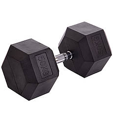 Гантель 50 кг цільна шестигранна Zelart-2679-50, фото 3
