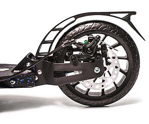 Двоколісний складаний самокат "SCALE SPORTS SS-30 853715831" дискові гальма і лід ліхтарик (Чорно-зелений) 7+, фото 4