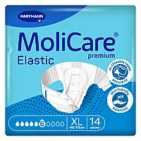 Подгузники для взрослых, страдающих недержанием MoliCare Premium Elastic 6 капель XL 14шт/пак