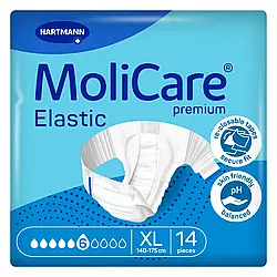 Підгузки для дорослих, які страждають на нетримання MoliCare Premium Elastic 6 крапель XL 14шт/пак