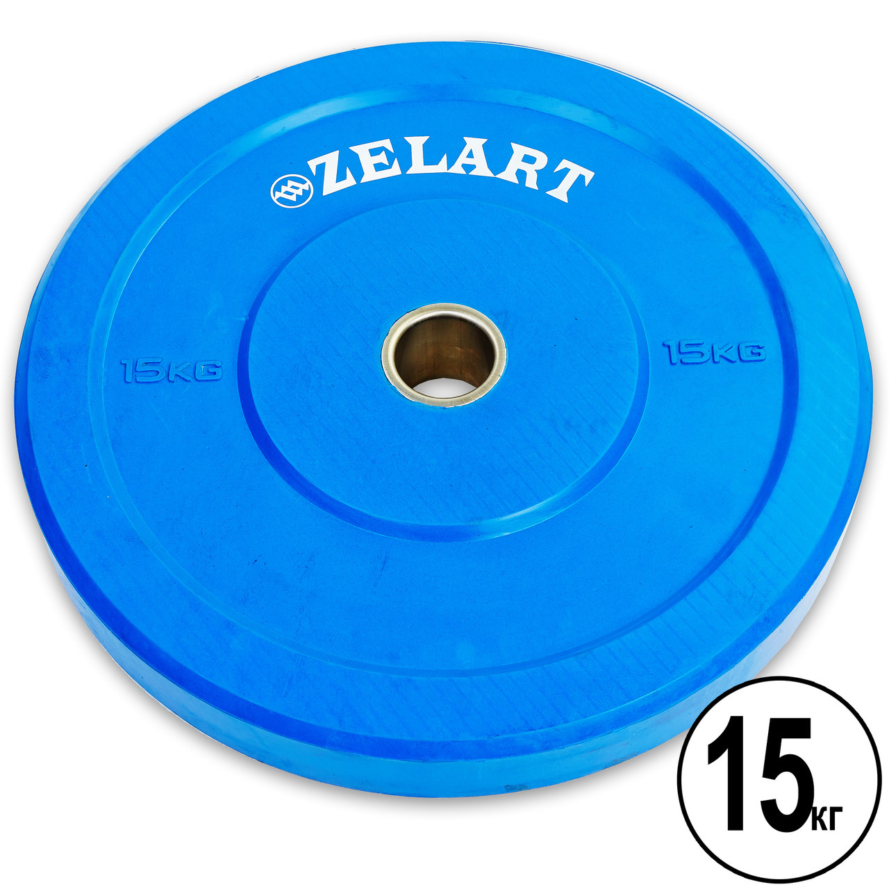 Блин (диск) бамперный для кроссфита 15 кг 51 мм Zelart Bumper Plates-5125-15 Гантели, гири, штанги и диски - фото 1 - id-p2145041803