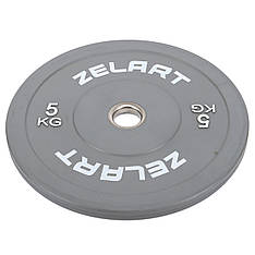 Диск бамперний для кросфіту гумовий 5 кг d-52мм Zelart-7797-5 Гантелі, гирі, штанги і диски