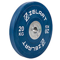 Блин (диск) бамперный для кроссфита резиновый 20 кг d-52мм Zelart-7798-20 Гантели, гири, штанги и диски