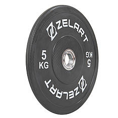 Диск бамперний для кросфіту резиновий 5 кг d-52мм Zelart-7798-5 Гантелі, гирі, штанги і диски