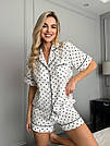 Піжама жіноча МУСЛІН СОРОЧКА І ШОРТИ СЕРЦЯ ЧОРНІ, фото 6