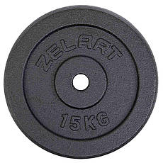 Диск сталевий 15 кг 30 мм Zelart-7785-15, фото 3