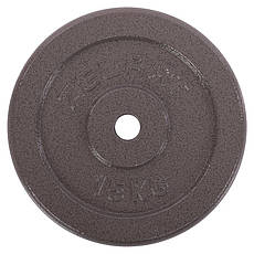 Диск сталевий 15 кг 30 мм Zelart-7789-15 Гантелі, гирі, штанги і диски, фото 2