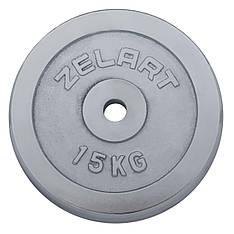 Диск хромований 15 кг 30 мм Zelart-7786-15