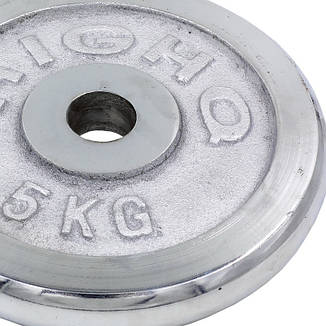 Диск хромований 5 кг 30 мм HIGHQ-1452-5S, фото 3